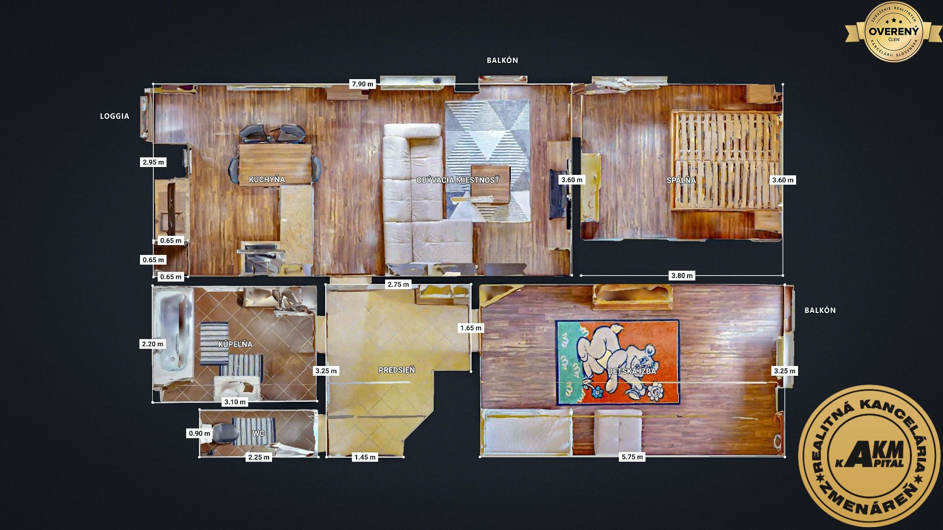 3-room apartment 90m² 2 x balcony Banská Bystrica CENTER